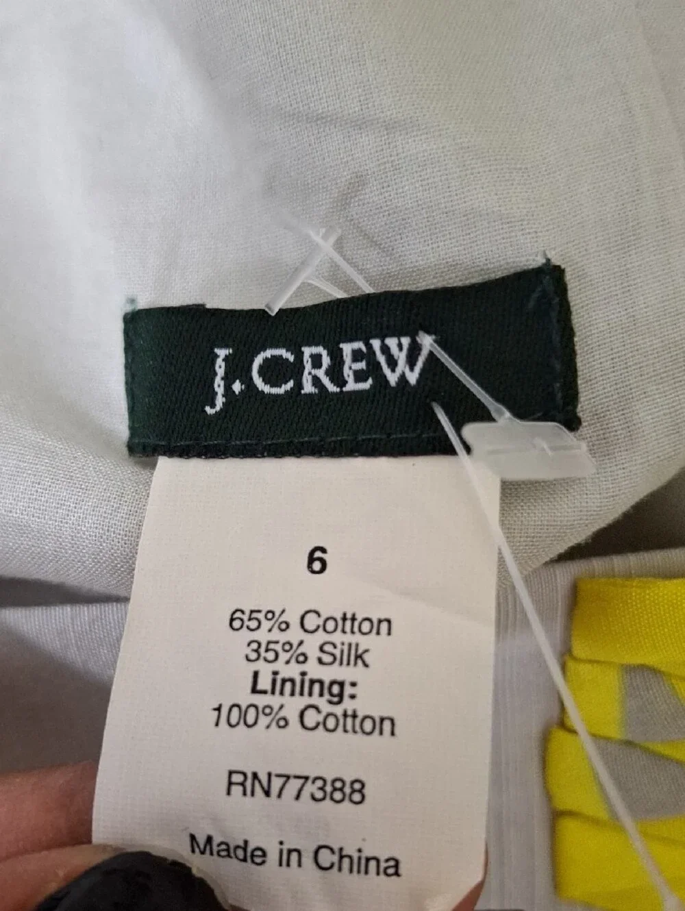 J. Crew Sheath Dress with Yellow Fringe Neckline, Size 6